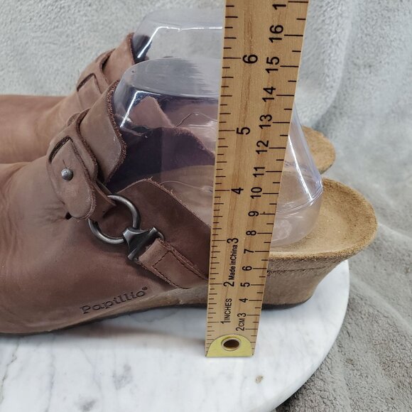 Birkenstock Shoes Womens EU 42 US 11-11.5 Brown Leather Papillio Wedge Clogs - Picture 2 of 11